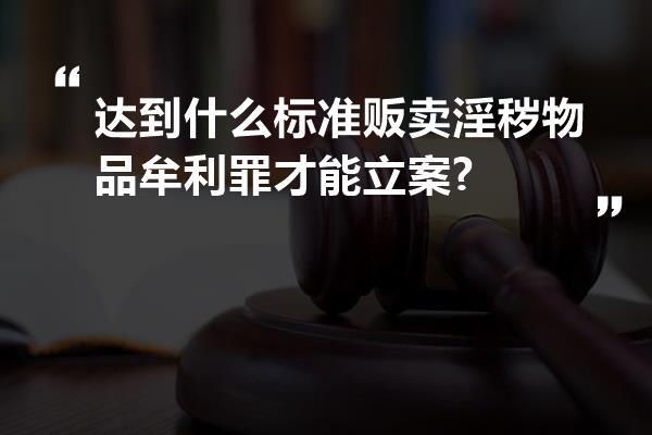 达到什么标准贩卖淫秽物品牟利罪才能立案?