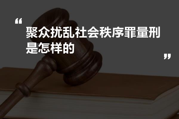 聚众扰乱社会秩序罪量刑是怎样的