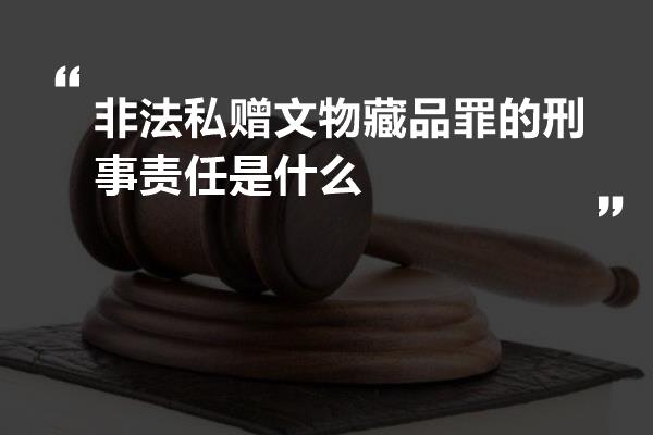 非法私赠文物藏品罪的刑事责任是什么