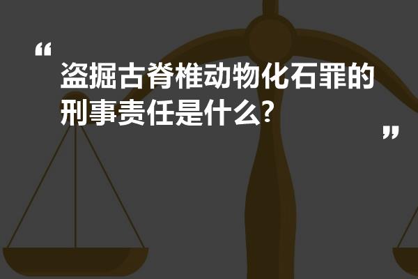 盗掘古脊椎动物化石罪的刑事责任是什么?