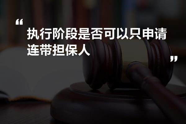 执行阶段是否可以只申请连带担保人