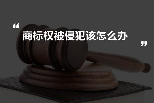 商标权被侵犯该怎么办