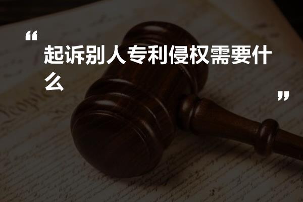 起诉别人专利侵权需要什么