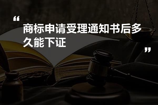 商标申请受理通知书后多久能下证