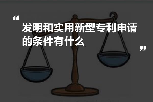 发明和实用新型专利申请的条件有什么