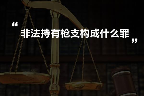 非法持有枪支构成什么罪